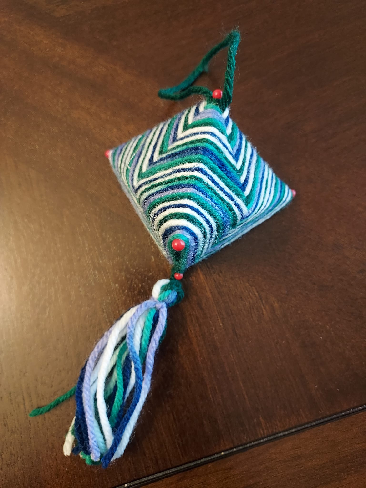 A yarn kite.